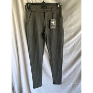 Women's Gingtto‎ Herringbone Black Pants Skinny New Size 30 Stretch Gray Shimmer